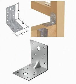 Уголок крепежный усиленный 50х50х50 мм (50 шт) перфорированный, строительный, металлический