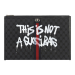 GUCCI Balenciaga Collaboration Canvas With Leather Laptop Bag Unisex Black