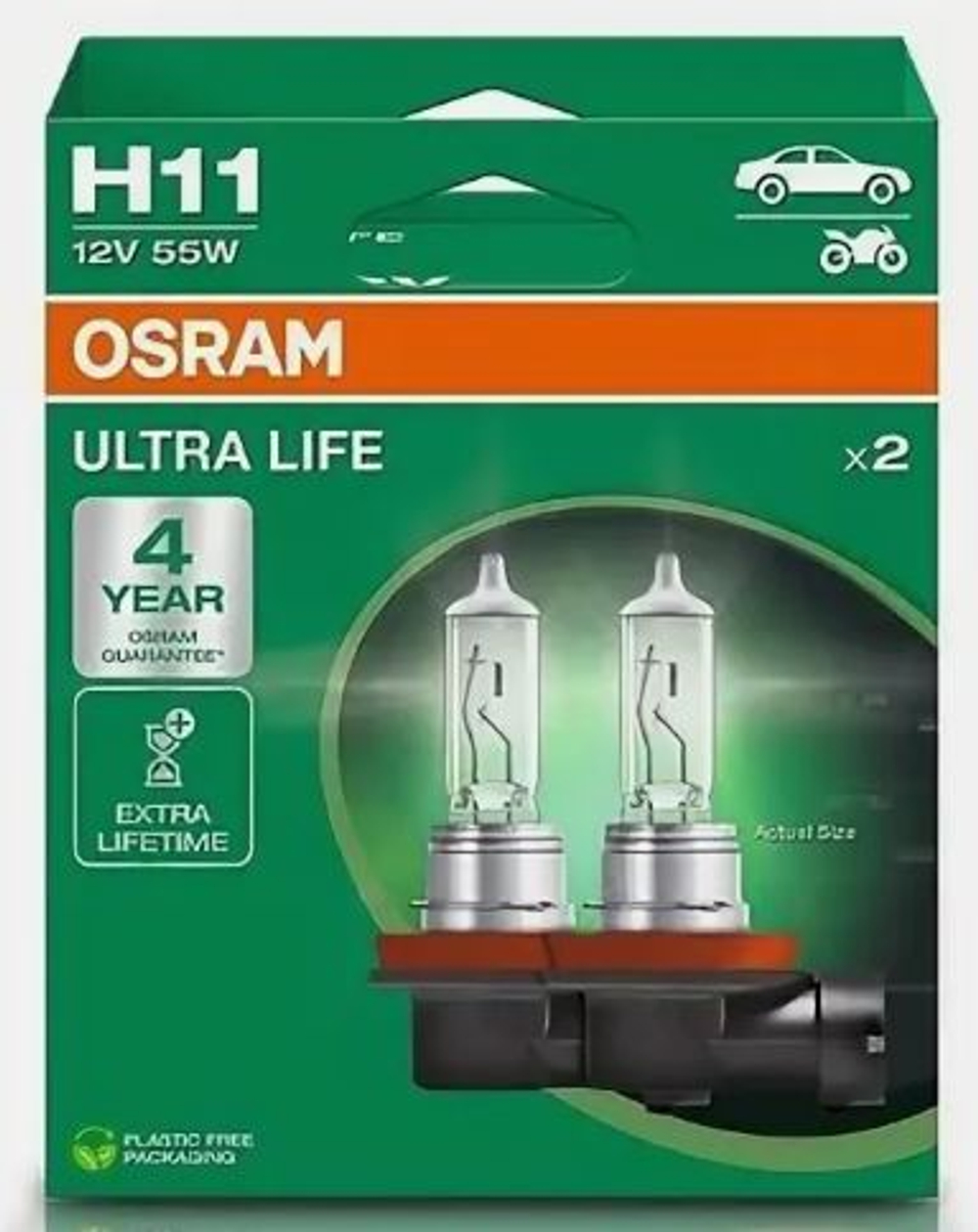 Автолампа H7 12V 55W (PX26d) Osram 3200К ULTRA LIFE (64210ULT-2HB) (карт уп) к-т ORIGINAL