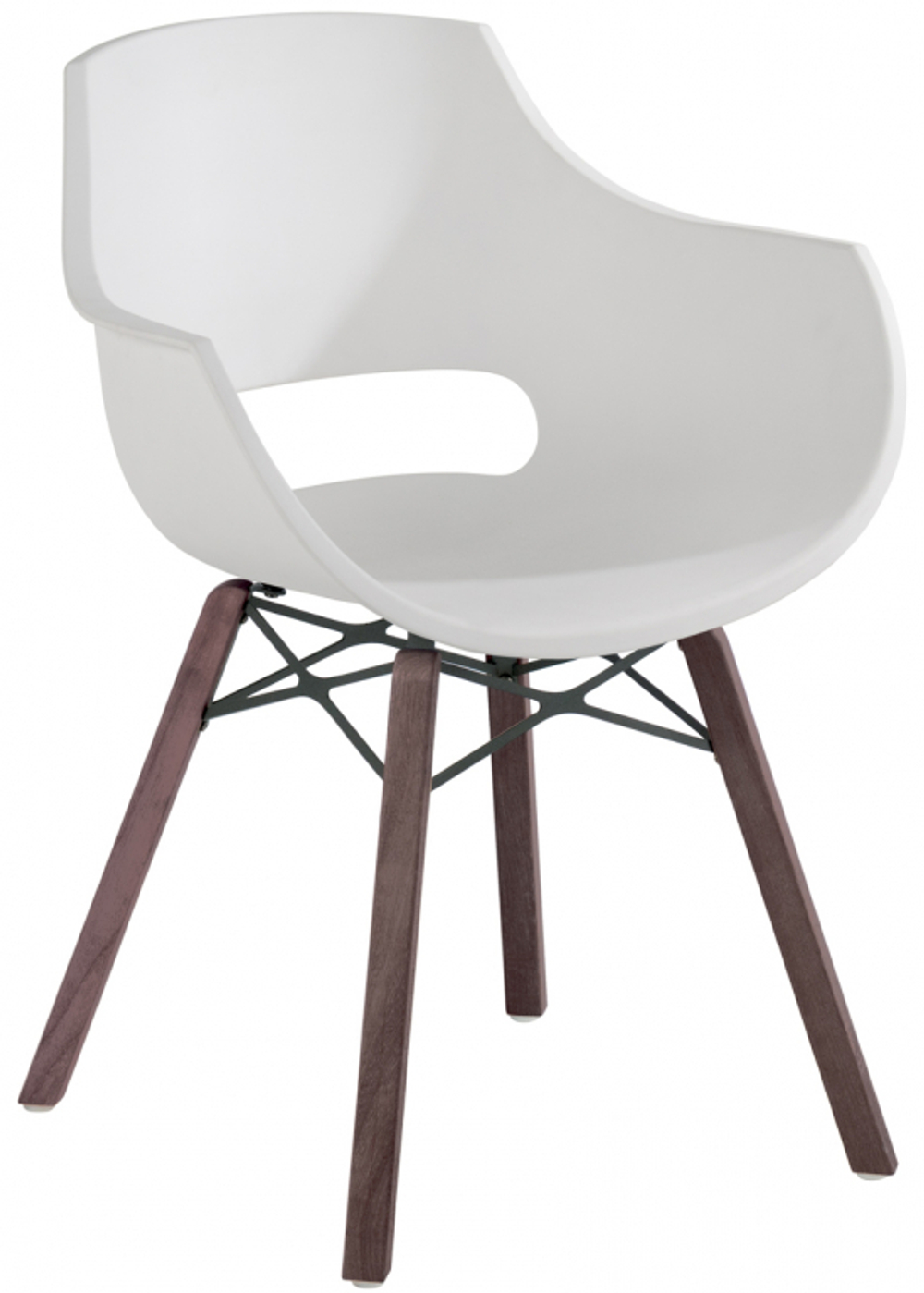 Кресло пластиковое Papatya Opal Wox Pro Iroko, натуральный, белый