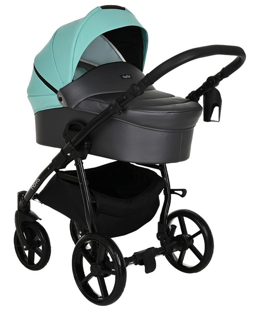 Детская коляска Tutis Novo Reflective 3 в 1 1142236 Кожа Antracite Metalic/Mint