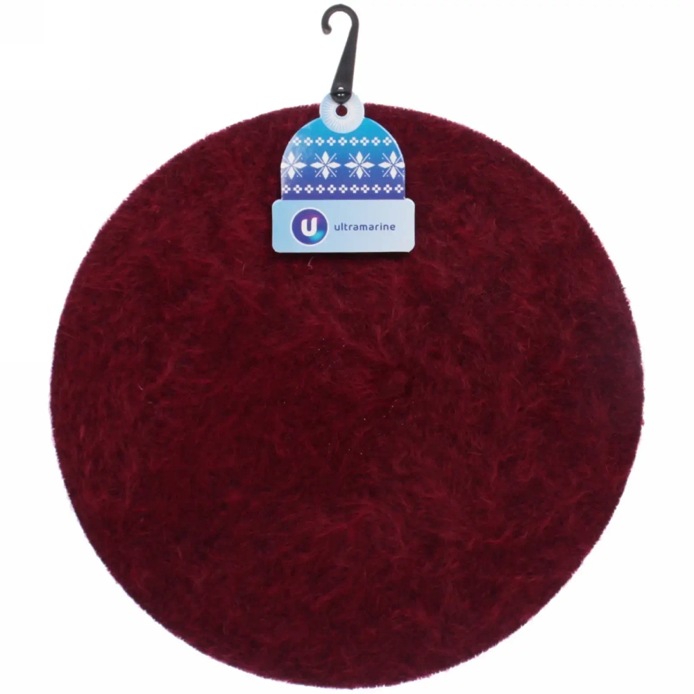 Берет женский из ангоры «Mon Caprice», цвет бордовый, р. 58 (лейбл ультрамарин, подвес)