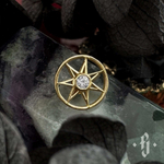 Накрутка "Deorum" - Желтое золото - White CZ