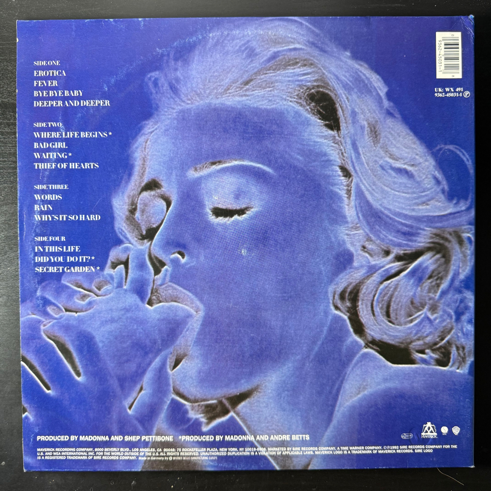 Madonna - Erotica 2LP (Германия 1992г.)