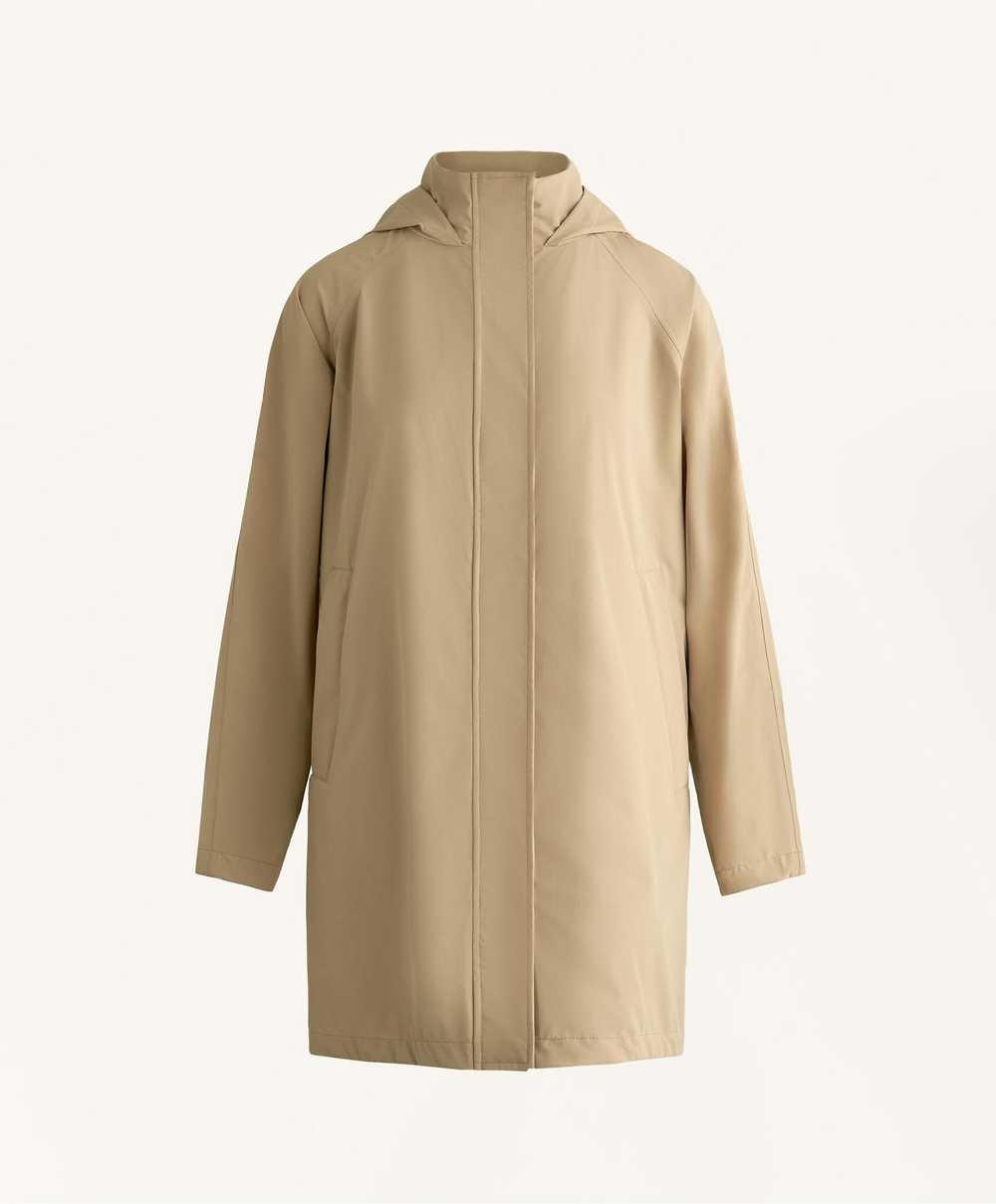 Oysho Плащ с водонепроницаемостью 10 000 мм, цвет верблюжьей шерсти