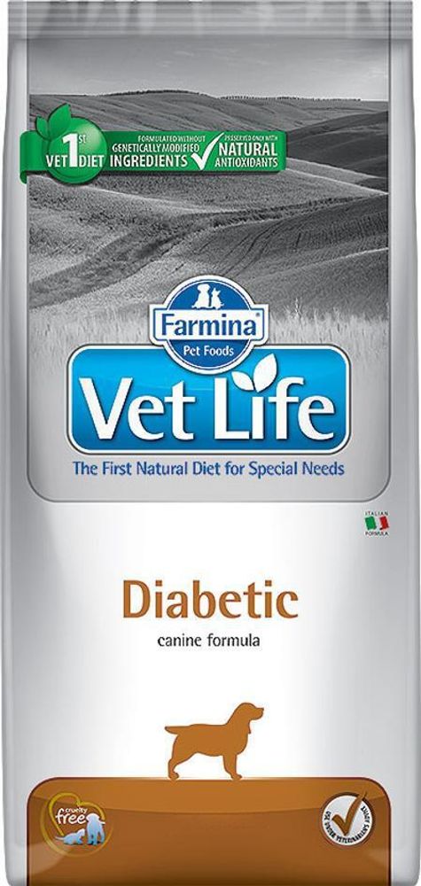Farmina Vet Life 12кг Diabetic для собак при диабете