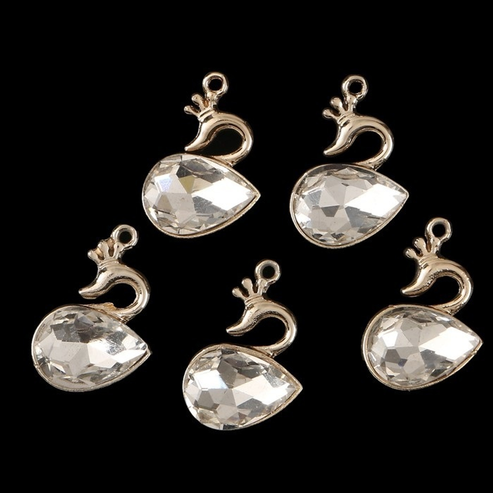 Подвеска "Лебедь кристалл" 2,4х1,7 см