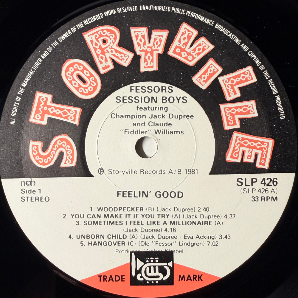 Fessors Session Boys Featuring Champion Jack Dupree & Claude "Fiddler" Williams ‎– Feelin' Good (Дания 1981г.)Т