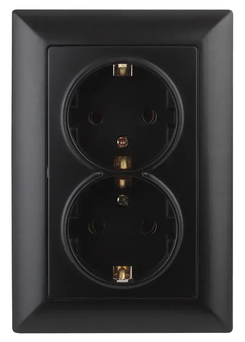Розетка Intro Solo 4-205-05 с заземлением двойная 2X2P+E Schuko 16А-250В IP20 скрытой установки черный