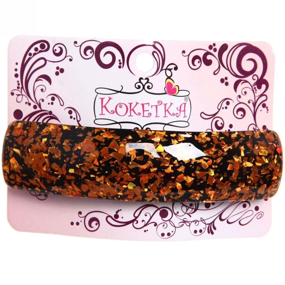 Заколка автомат «Коллекция Монталь-Блекс», прямоуг., микс 6 цветов, 10*2см (Кокетка)