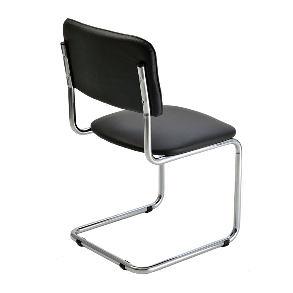 Стул Helmi HL-F07 "Sylwia", каркас металл хром, экокожа, черный, BOX1