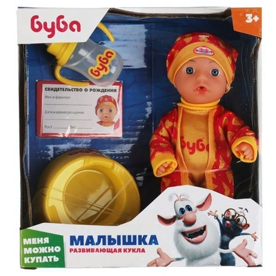Кукла без озвуч. Буба 15см, пьет, писает, горшок, бутылочка (Карапуз)