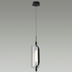 5003/10L L-VISION ODL23 391 черный матовый/прозрачный/стекло Подвес LED 10W 3000K KAVIA