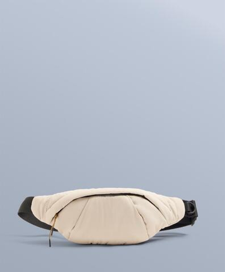 OYSHO Водонепроницаемая нейлоновая поясная сумка, экрю