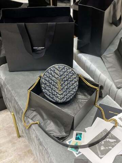 Yves Saint Laurent Nile Round Matelasse Denim Bag