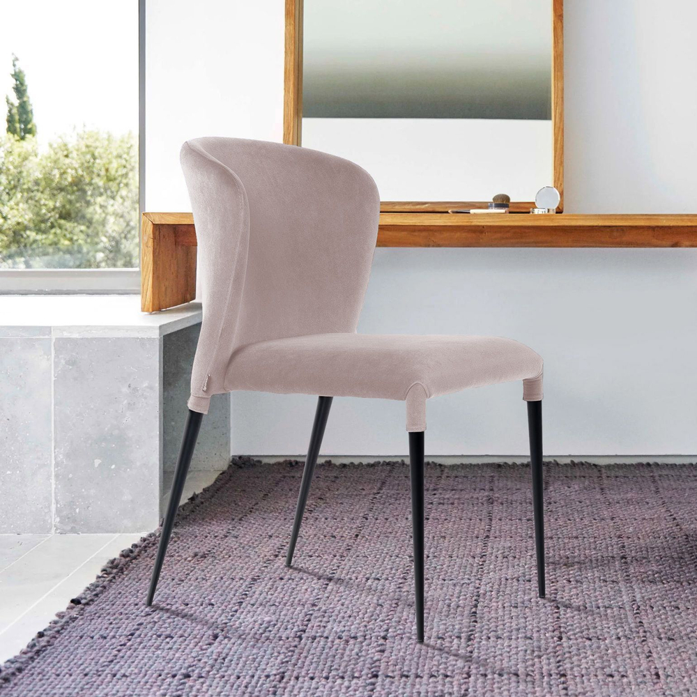 Стул Albert (Альберт), бархат пепельно-бежевый 25