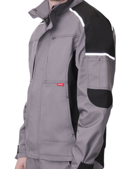 Костюм "ЦИТРИН" куртка, п/к ср.серый с черным