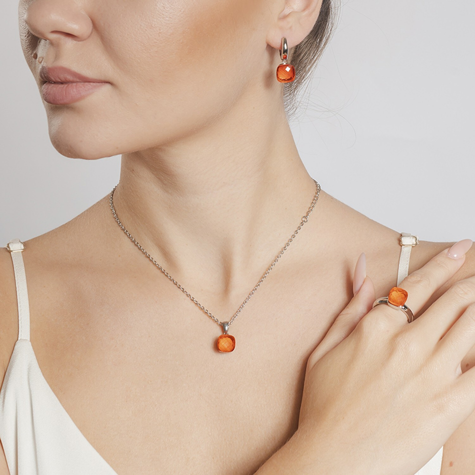 Кольцо Qudo Firenze orange glow 19 мм 611935 BR/S