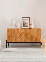 Тумба под телевизор Грувс с фасадами из массива дуба