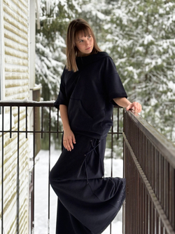 Худи с коротким рукавом синий / унисекс / петля