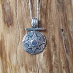 Подвеска ПУТЕВОДНАЯ ЗВЕЗДА с цепочкой, серебро/опал