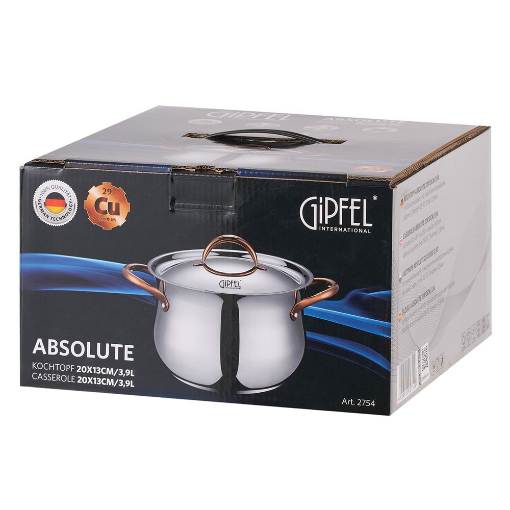 Кастрюля из нержавеющей стали Gipfel Absolute 2754 20 см/3,9 л