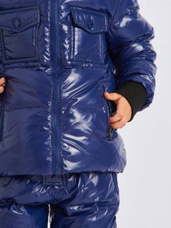 Детский пуховый лакированный зимний костюм Moncler