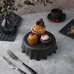 Блюдо круглое для подачи d 16 см h6,2 см Black Raw Wood P.L. Proff Cuisine [6]