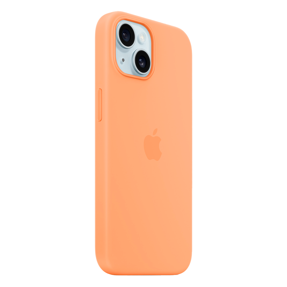 Силиконовый чехол с поддержкой MagSafe Apple Silicone Case для iPhone 15, Orange Sorbet (Апельсиновый сорбет)