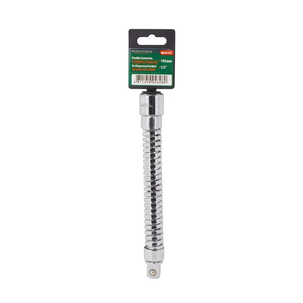 Удлинитель гибкий 195мм, 1/2'', на пластиковом держателе RockForce##Rock FORCE RF-8044195F