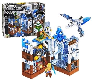 Конструктор Майнкрафт "Сражение за белую крепость" с LED-элементами, 488 деталей