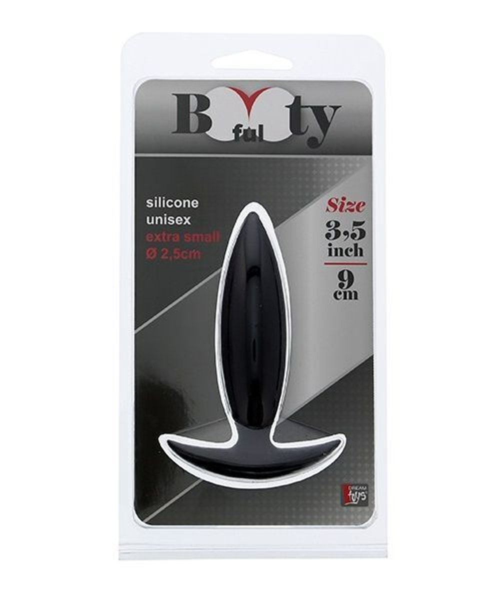 Чёрная мини-пробка для анальной стимуляции BOOTYFUL ANAL PLUG XTRA SMALL BLACK - 9 см. (Цвет: черный)