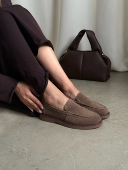 Лоферы из натуральной замши