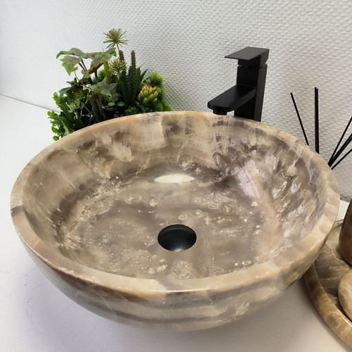 Раковина из оникса Bowl Grey TinLip BO-63005 45*45*17 42