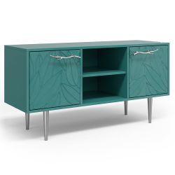 Тумба под ТВ Арт Колор leaves 117см Стайл Сильвер Пастельно-синий