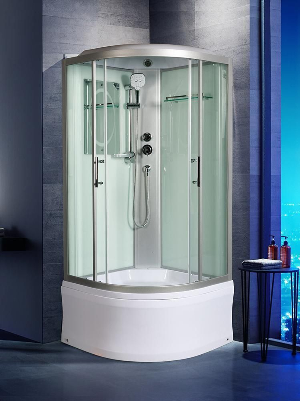 Душевая кабина WeltWasser  WW500 HALLE  802 80х80 см,  прозрачное стекло, поддон низкий, крыша