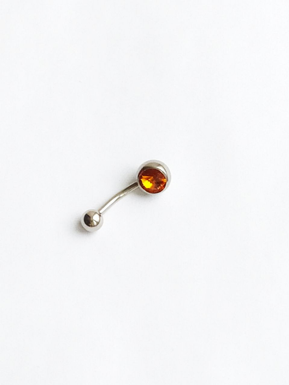 Банан для пупка, 1,6 х 10 мм, с камнем-конусом, желтый