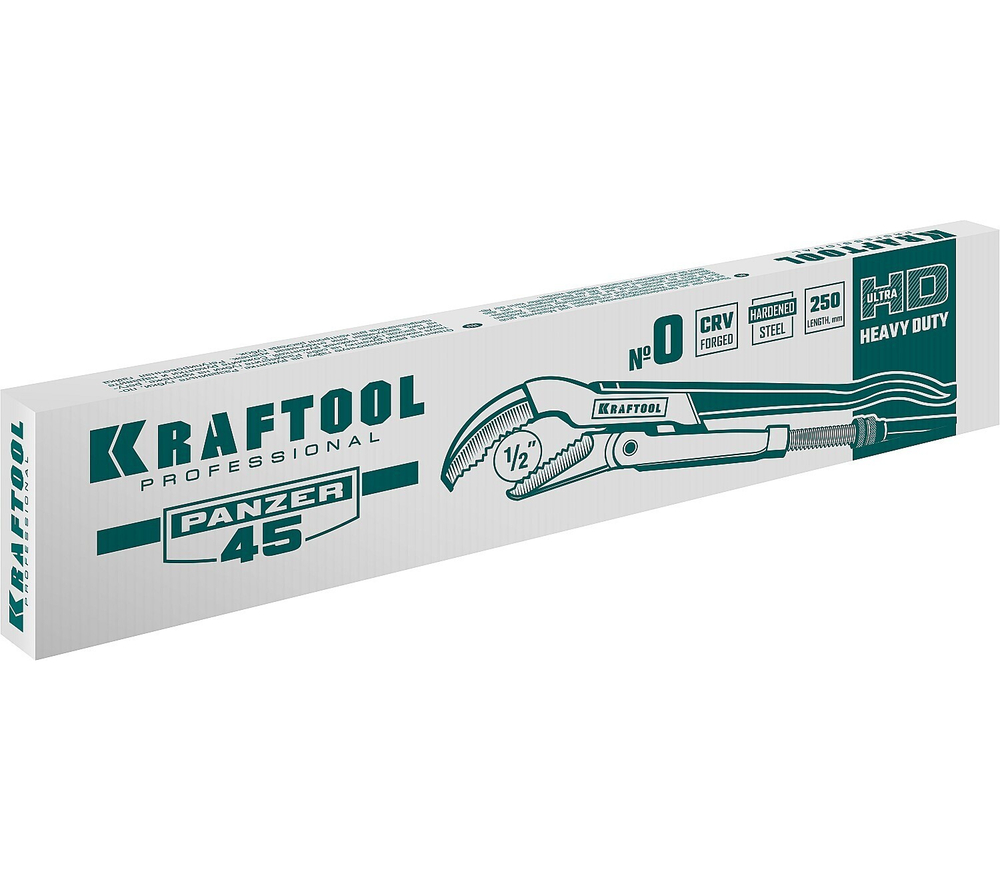 KRAFTOOL PANZER-45, №0, 1/2″, 240 мм, трубный ключ с изогнутыми губками (2735-05)