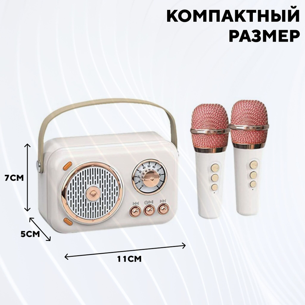 Детская караоке колонка, блютуз станция с микрофоном