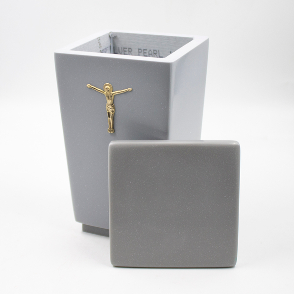 Урна для праха "Тетра Люкс" серый с декором