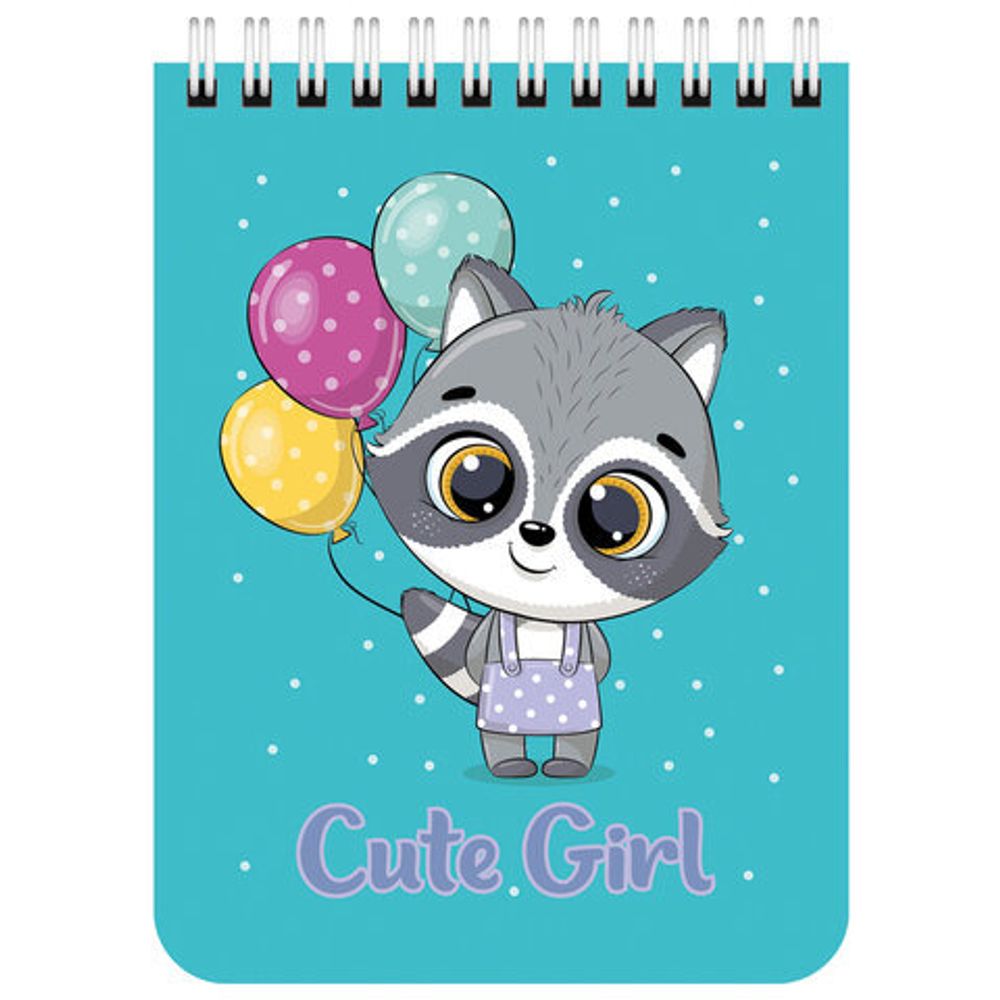 Блокнот МАЛЫЙ ФОРМАТ А6 108х145 мм, 40 л., гребень, картон, клетка, BRAUBERG KIDS, "Зверята", 114395