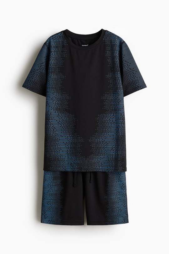 H&M Комплект из футболки и шорт из функциональной ткани DryMove, черный