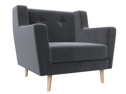 Кресло Брайтон, SEVEN 17 серый, Велюр, 108869