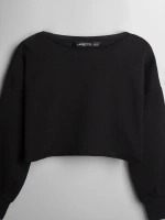 Лонгслив для девочки укороченный, черный