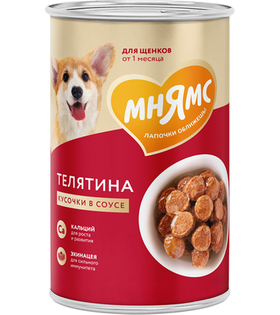 Мнямс для собак "Правильное развитие" кусочки Телятина в соусе 400 гр.