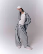 Рубашка One Two Oversized Striped Shirt Grey