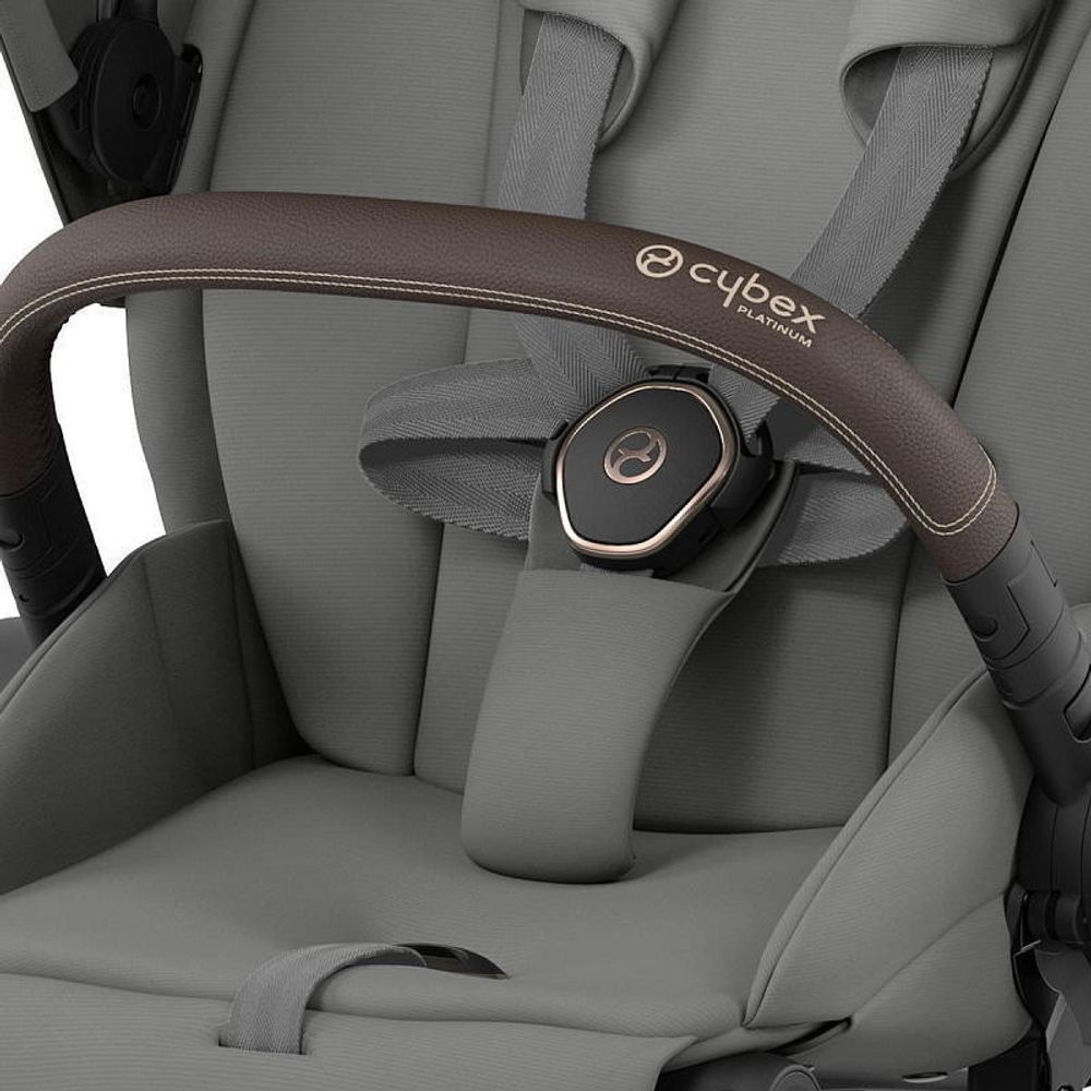 Коляска Cybex Priam IV Rosegold complete Aton S2 Ocean Blue Base One 4 в 1 Mirage Grey