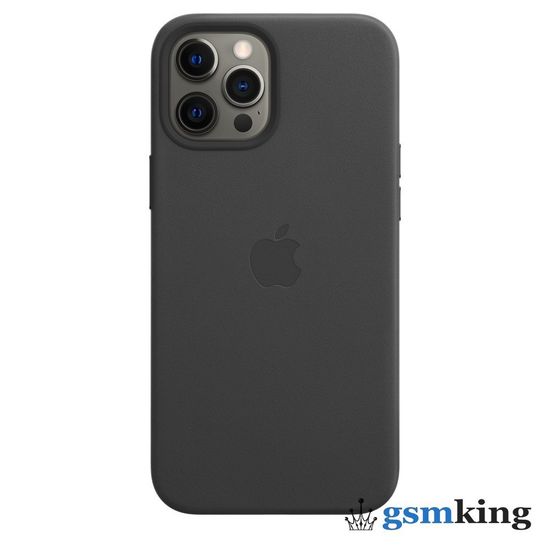Leather Case with MagSafe iPhone 12 Pro Max Black (Чёрный)