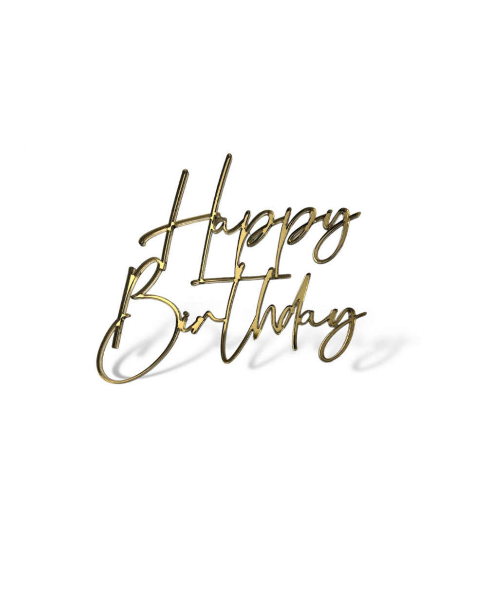 Топпер на торец "Happy Birthday №4" 10 см., золото