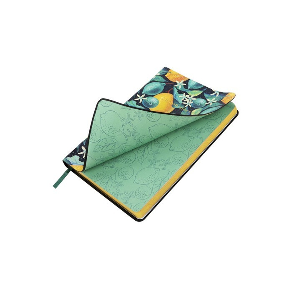 Ежедневник А-5 BRAUBERG недатированный VISTA, под кожу, гибкий, 136 л., Lemon Story 112012